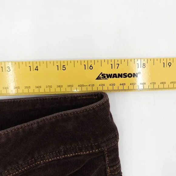 Reba Pants Womens 10 Brown Corduroy Straight Leg Embroidered Back Yoke 5 Pocket - Picture 7 of 11